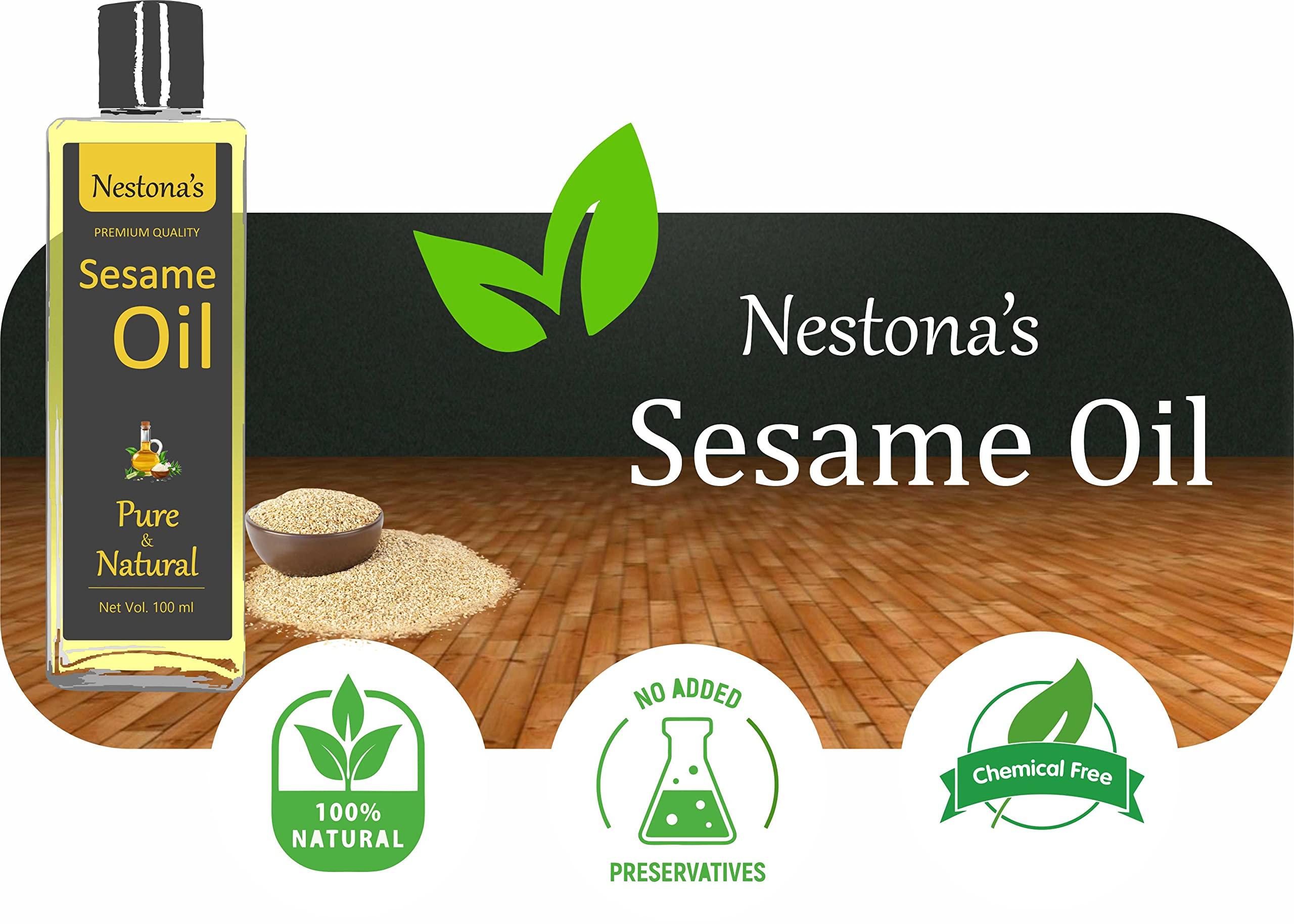 Nestona Til Tel (Sesame Oil)100 ml | Massage oil | Ayurvedic massage | Therapeutic oil | Relaxation | Stress relief | Joint and muscle pain | Nourishing | Moisturizing