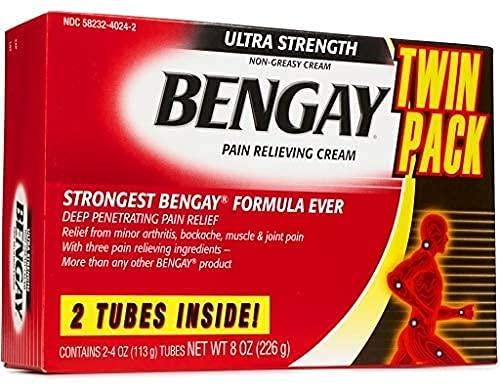 YACHT MAN B&B Bengay Ultra Strength Pain Relieving Cream Twin Pack 4 oz Tubes - Pack of 2