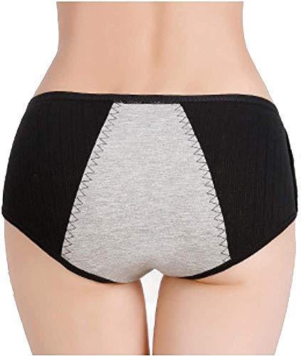 GLAMORAS GLAMORAS Women's Organic Cotton Period Menstrual Sanitary Leakproof Protective Panties Underwear(Pack of 2) Black/Beige, Qty 2, Free Size