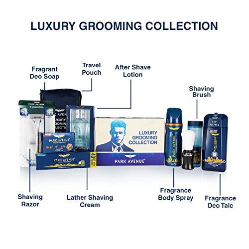 Park Avenue Park Avenue Luxury Grooming Collection (Combo Of 7 + Travel Pouch) And Park Avenue Good Morning Grooming Kit For Men (Pack Of 7)