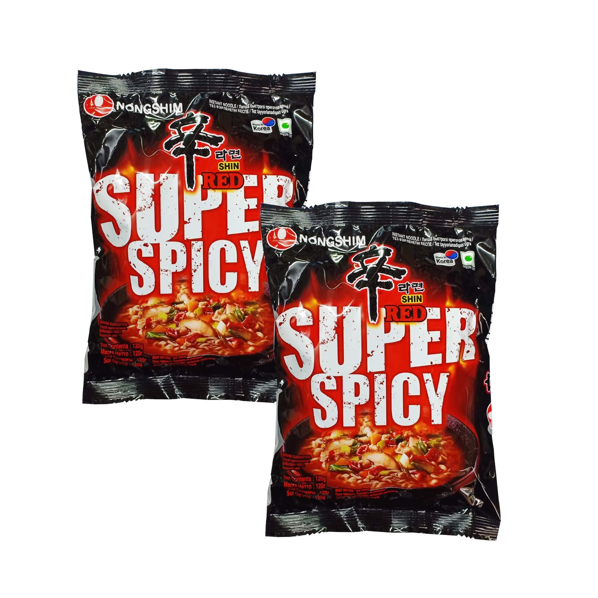 Nongshim Nongshim Shin Red Super Spicy Instant Noodles, 4.23 oz  120 g, 2 Pack