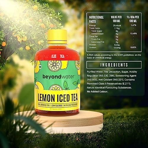 BEYOND WATER Beyond Water Lemon Iced Tea Low-Calorie Ready To Drink Real Brewed Tea with Low sugar 250 ml (Pack of 6)