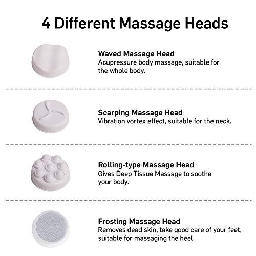 Lifelong Lifelong LLM126 Electric Portable Face Cleanser and Massager Brush with 4 Brush Heads & LLM27 Electric Handheld Full Body Massager (Brown)