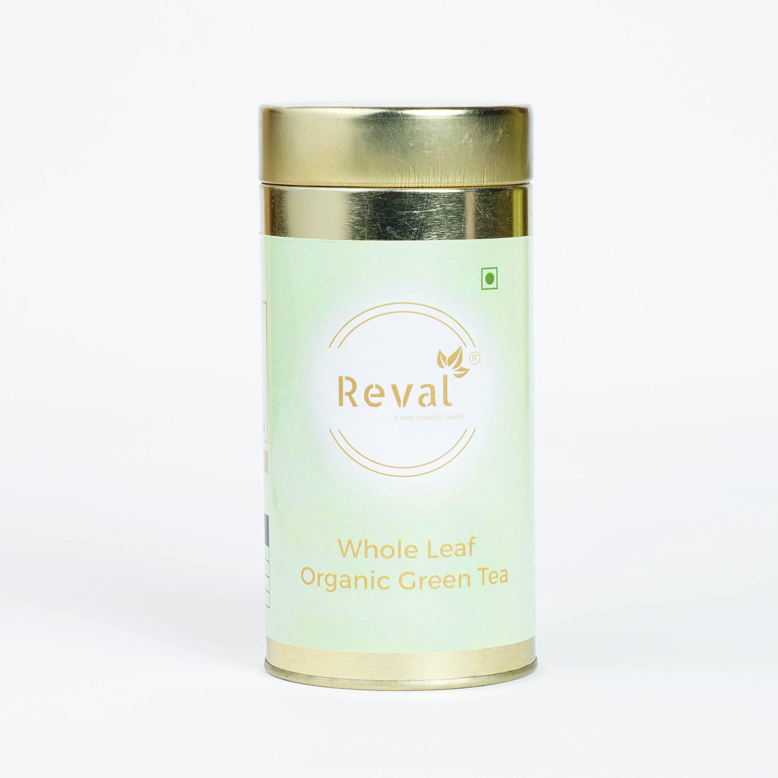 Reval Reval Long Leaf Organic Green Tea | Immunity Boosting | Detoxifier | Belly Fat Reducer | Aromatic and Delicious | 75gm