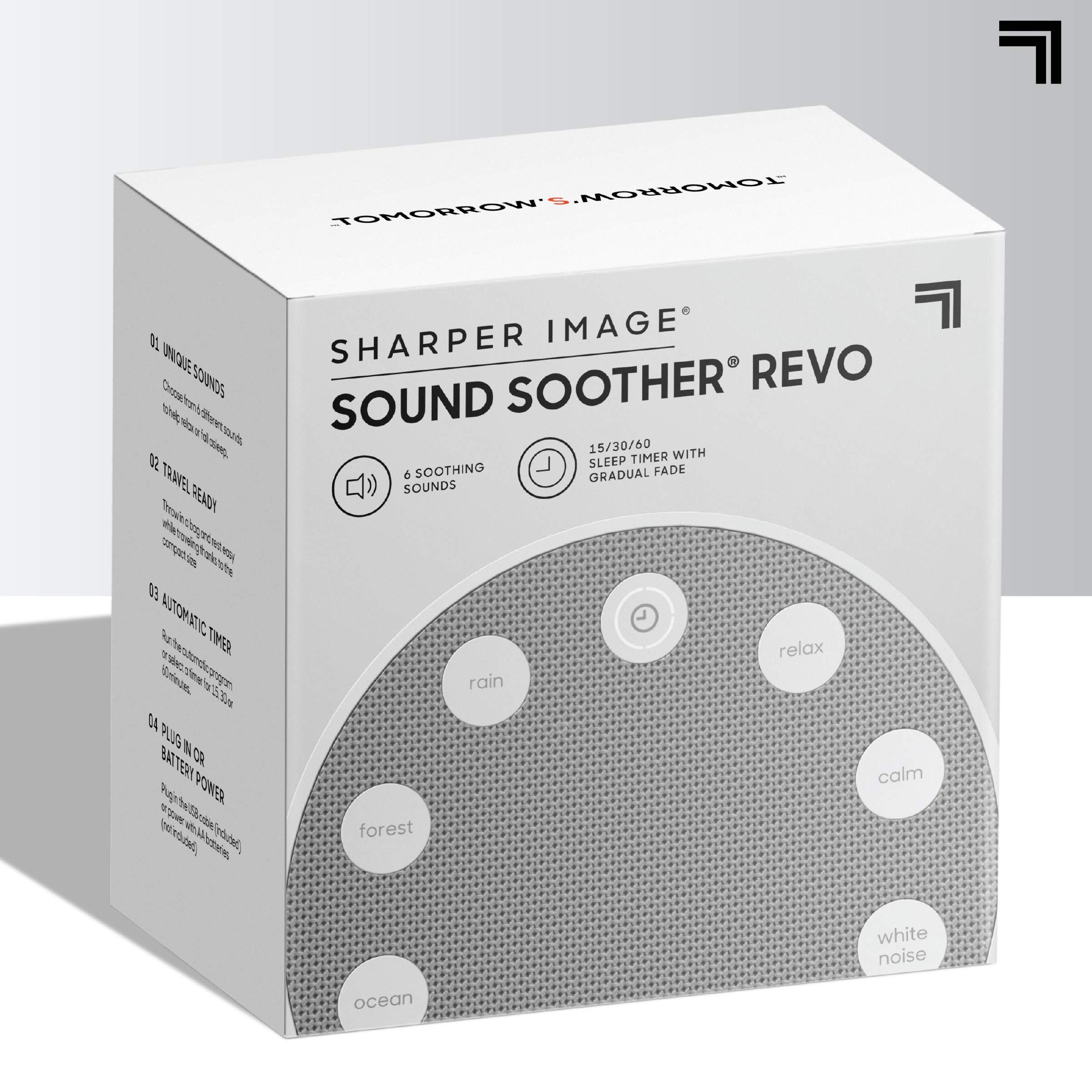 Sharper Image SHARPER IMAGE Sleep Therapy White Noise Machine, Soothing Nature Sounds for Baby Kid Adult, Portable Relaxation Wellness Meditation and Naps, Peaceful Rest Sleep Aid, Holiday Gift