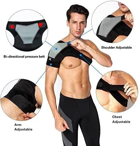 serveuttam Serveuttam Shoulder Support Belt for Men and Women | Shoulder Support for Rotator Cuff, Dislocated AC Joint, Labrum Tear, Shoulder Pain, Shoulder Compression Sleeve (Black n Grey)