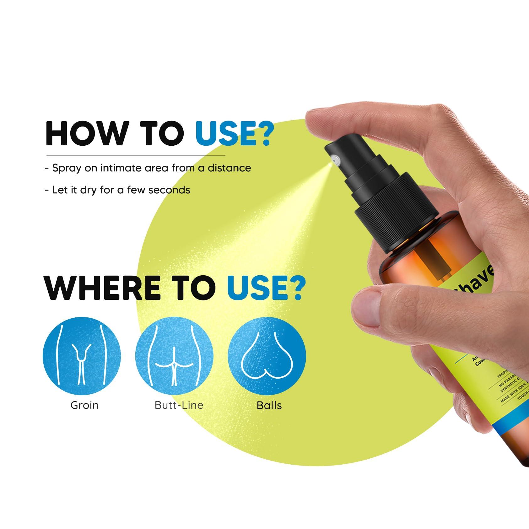 LetsShave LetsShave Balls Mist for Men, Intimate Mist Spray for Fresh & Clean and Dry Balls, 100% Natural Ingredients (50ml), Prevents Odor itch, Intimate Care