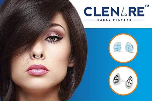 Clenare CLENARE Invisible Nasal Filter Body with Pre-installed Filters, Washable and Reusable Nose Mask Pollution Filter, Pack of 1 Pair (Medium Round)