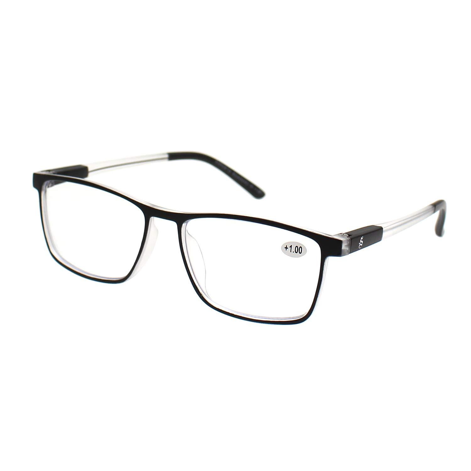 ESPERTO READERS ESPERTO READERS Wood Reading Glasses - Blue Cut Lens With Antireflection & Ultra Light Weight For Men & Women +1.00 to +3.00 Power 2 Pcs Combo - Black & Brown (+3.00)