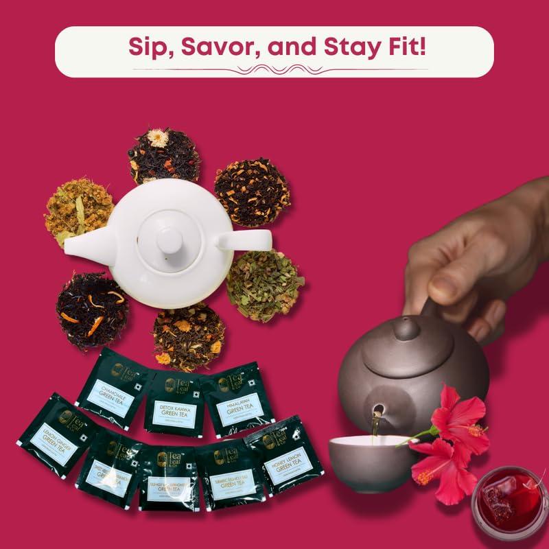 Tea Leaf & Co. Tea Leaf & Co. Sweet Hibiscus Cinnamon Green Tea (30 Pyramid Tea Bags Pack of 2) | Improves Immunity | Antiseptic Properties | Boost Sleep Quality - Brew Hot Tea or Iced Tea