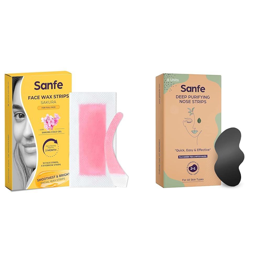 Sanfe Sanfe Facial Wax Strips Sakura Pack of 16 Deep Purifying Nose Strips