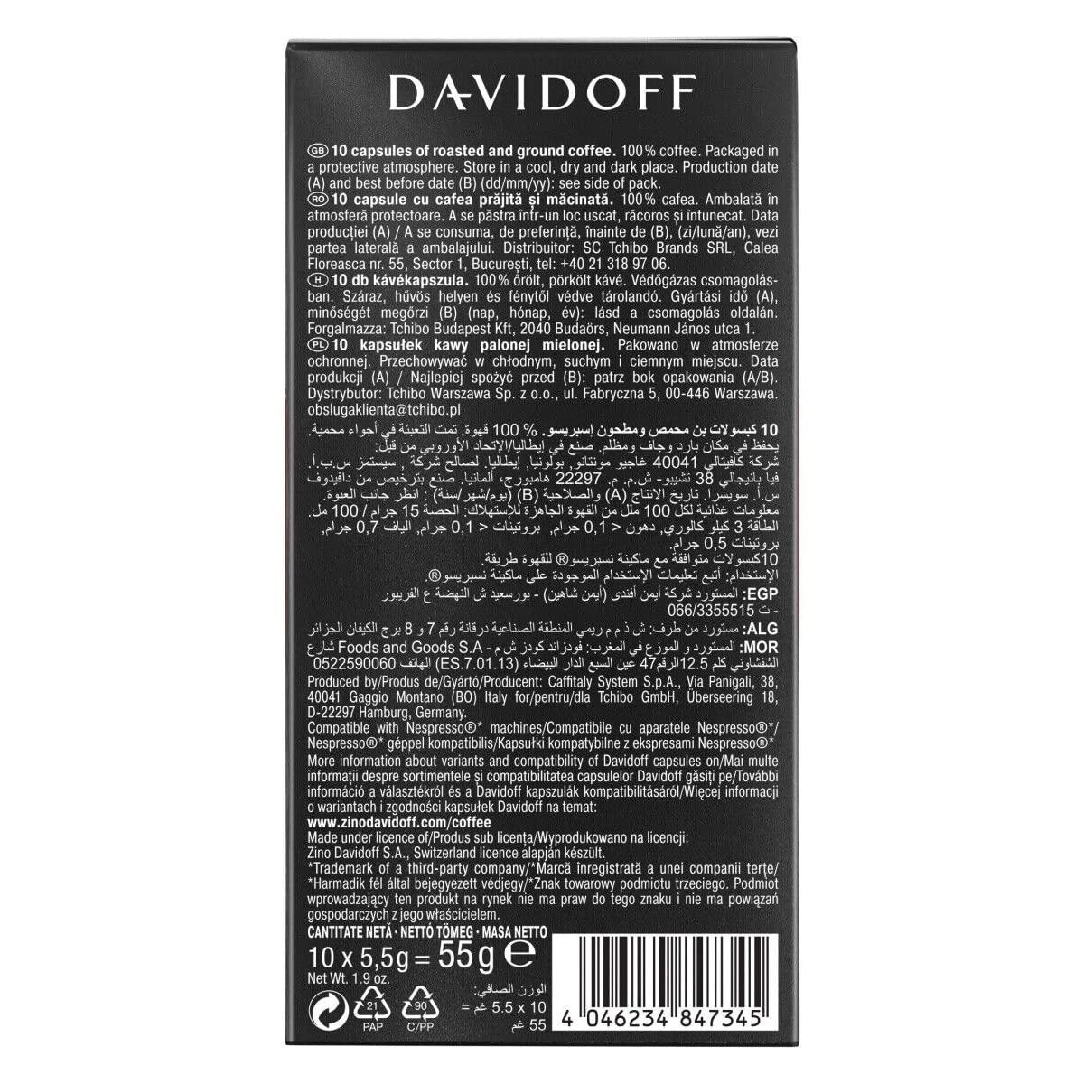 Davidoff Davidoff Elegance Espresso Gentle Roast Coffee, 55 Gram, Box