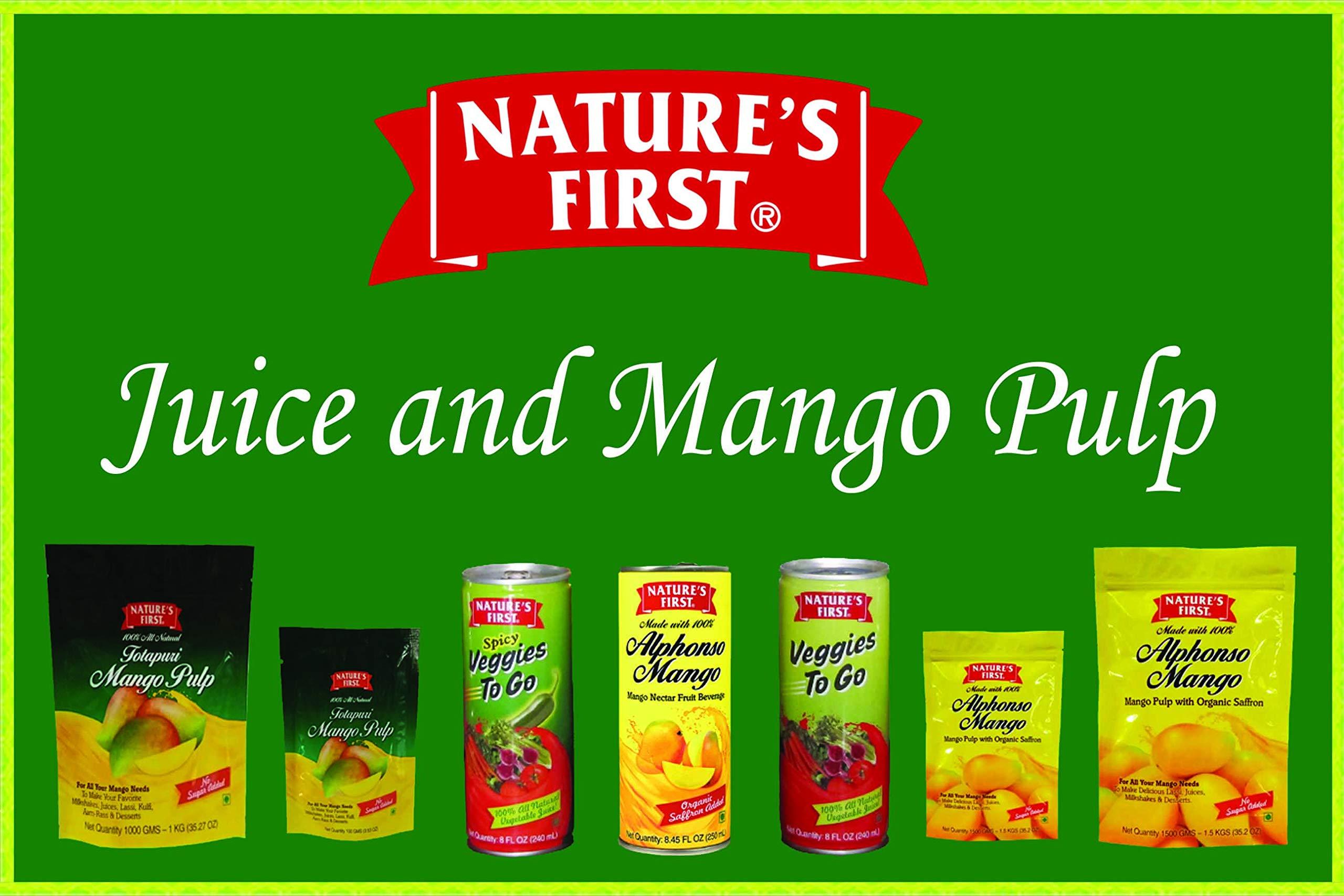 NATURE'S FIRST Nature\'s First Totapuri Mango Pulp 100 Grams (Pack of 24), with Pure Mango Goodness, Natural Sweet Flavor for Dessert, Shakes, Lassi, Smoothies, Fruit Juice
