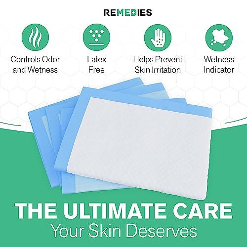 REMEDIES REMEDIES Disposable Underpads 36x36 Inches – Ultra Absorbent 85g Bulk Bed Pads for Adults, Pets, Furniture – Thick Incontinence Bedding & Furniture Protectors – 3 Grams SAP - 50 Count