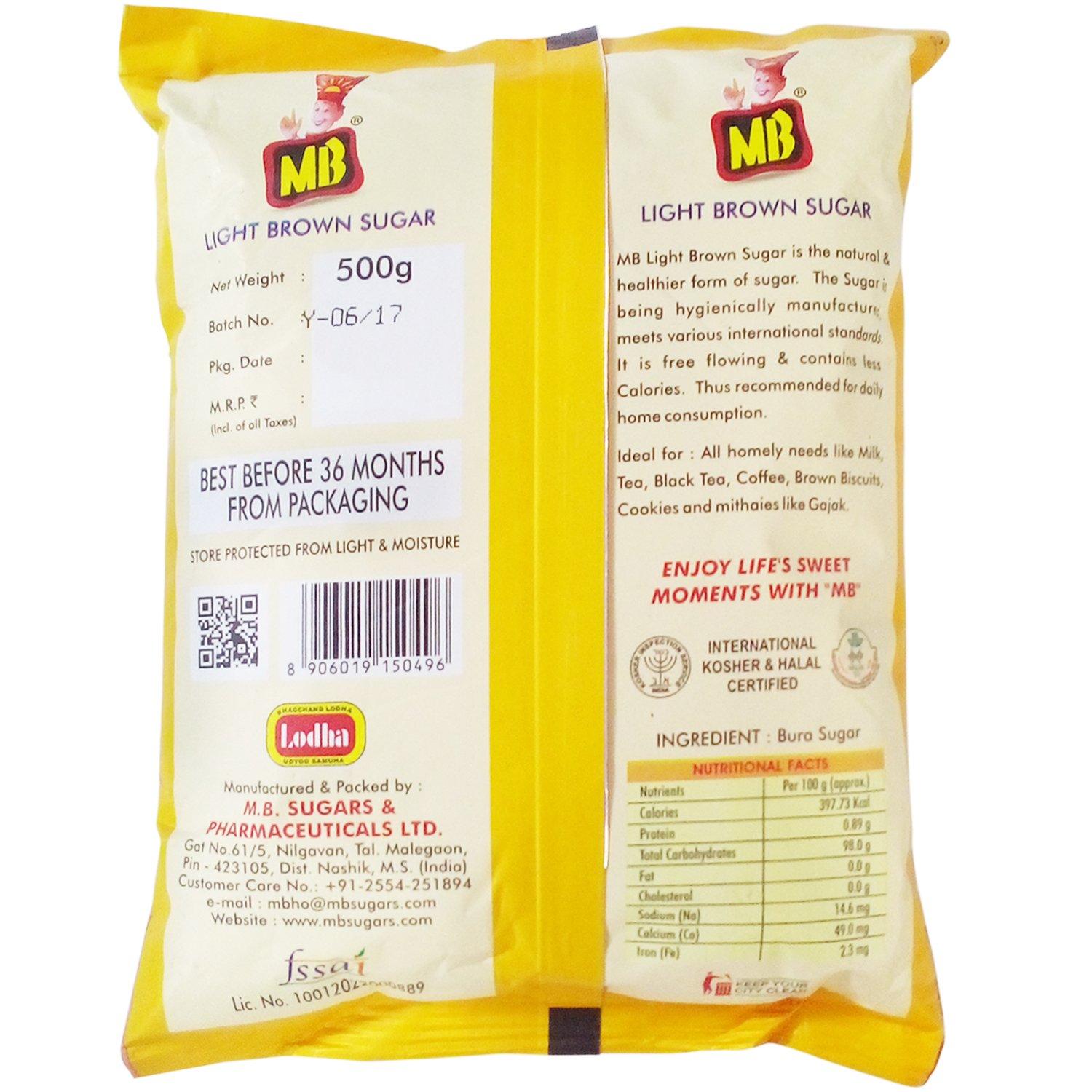 MB MB Brown Sugar (Bura Sugar) - Light, 500g Pouch