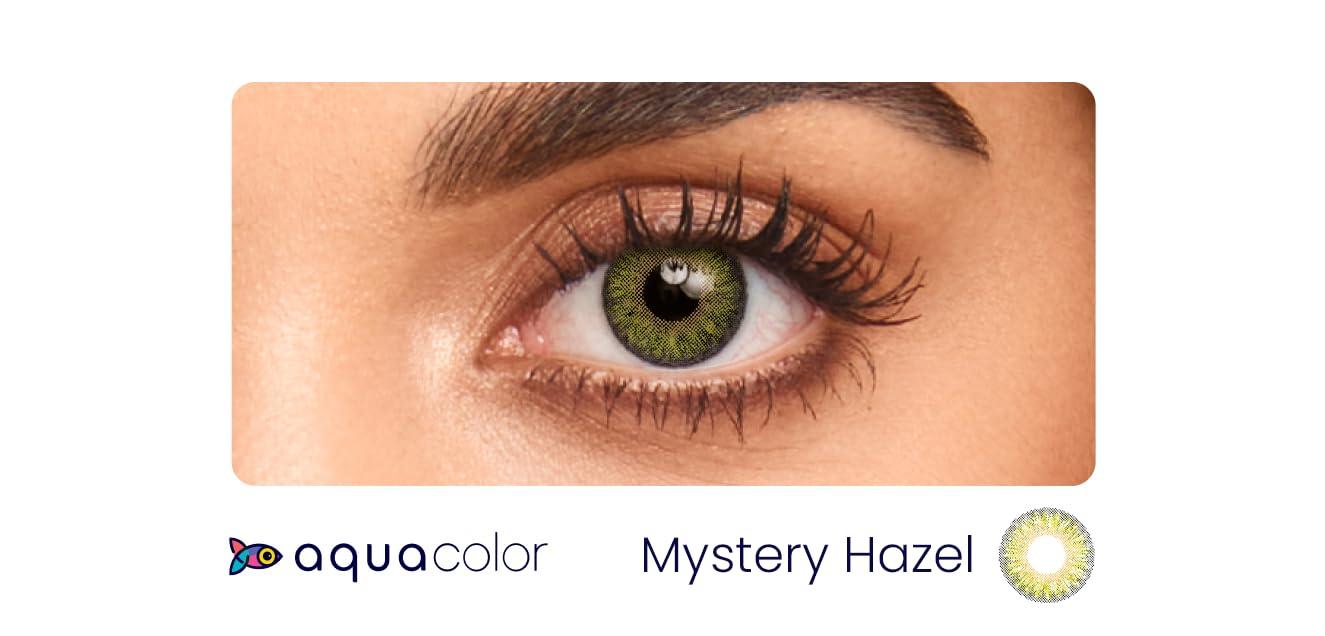 AQUALENS CONTACT LENSES Aquacolor Mystery Hazel Candy Pack Zero Power Colored Lenses (2 Lens/Box)