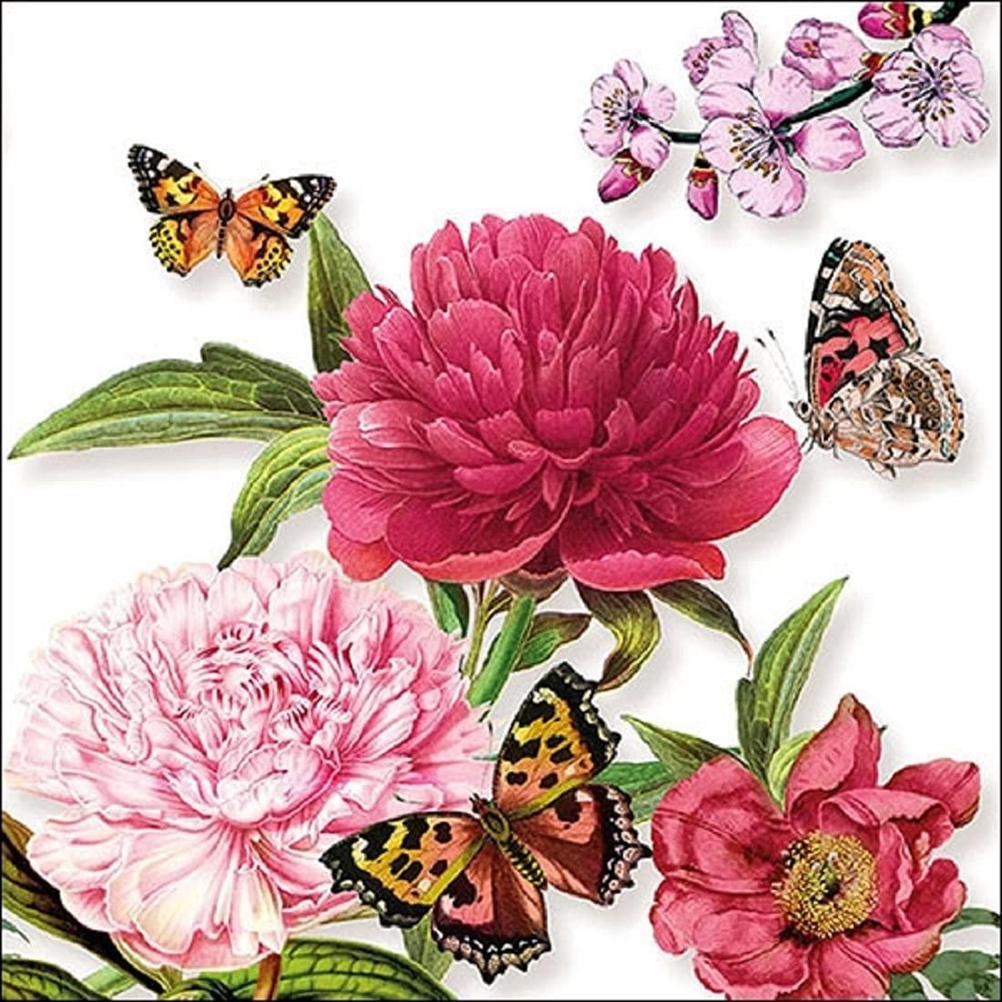DECOUPAGE CRAFT AND DECOR Decoupage Tissue Paper Napkin Kitchen Geometric Flower Mushroom Mix Print Set24-9 Decoupage Tissues -1 Napkins of Each Design - Total 9 pc