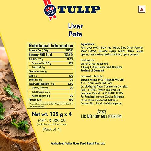 Tulip Liver Pate, 125g,Pack of 4 Product of Denmark