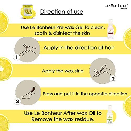 Le Bonheur.. Le Bonheur Sweet Lime D Tan Wax | Suitable Hair And Tan Removal | Perfect Bridal Wax | Its Summer Remove Tan | No Dry Skin After Use | For All Type Of Skin | Free Pre Wax Gel and Post Wax Oil | 800gm (Pack of 3)