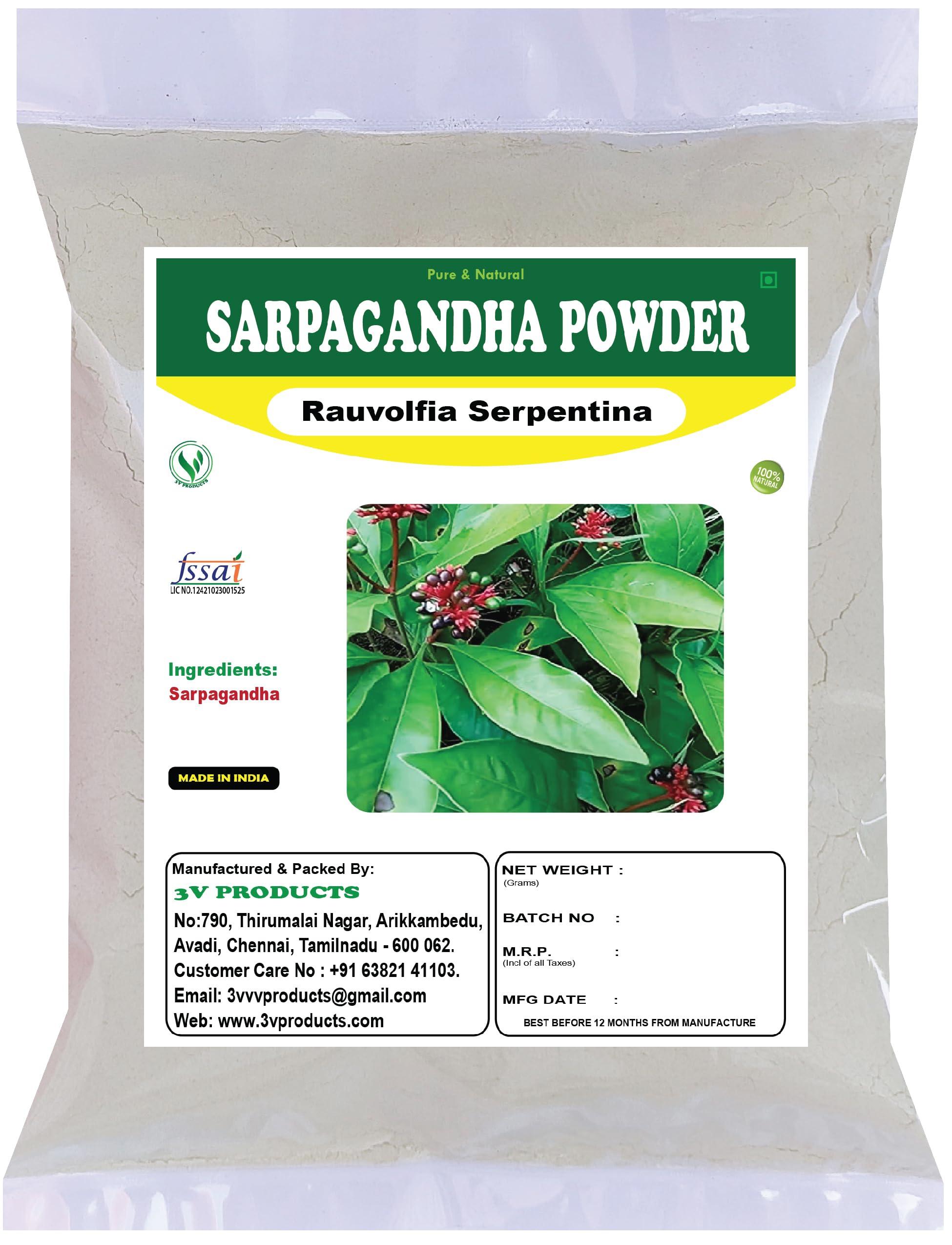 3V PRODUCTS Sarpagandha Powder 50g | Devil Pepper | Amal Pori | Rauvolfia Serpentina Powder