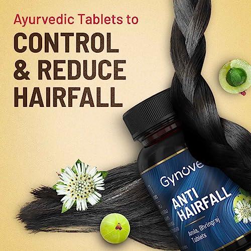 Gynoveda Gynoveda Anti Hair Fall Ayurvedic Tablets. Strengthens Hair Follicles and Roots. Improves Hair Thickness. Natural Biotin, Hair Vitamins With Amla, Bhringraj. (Pack of 3, 720)
