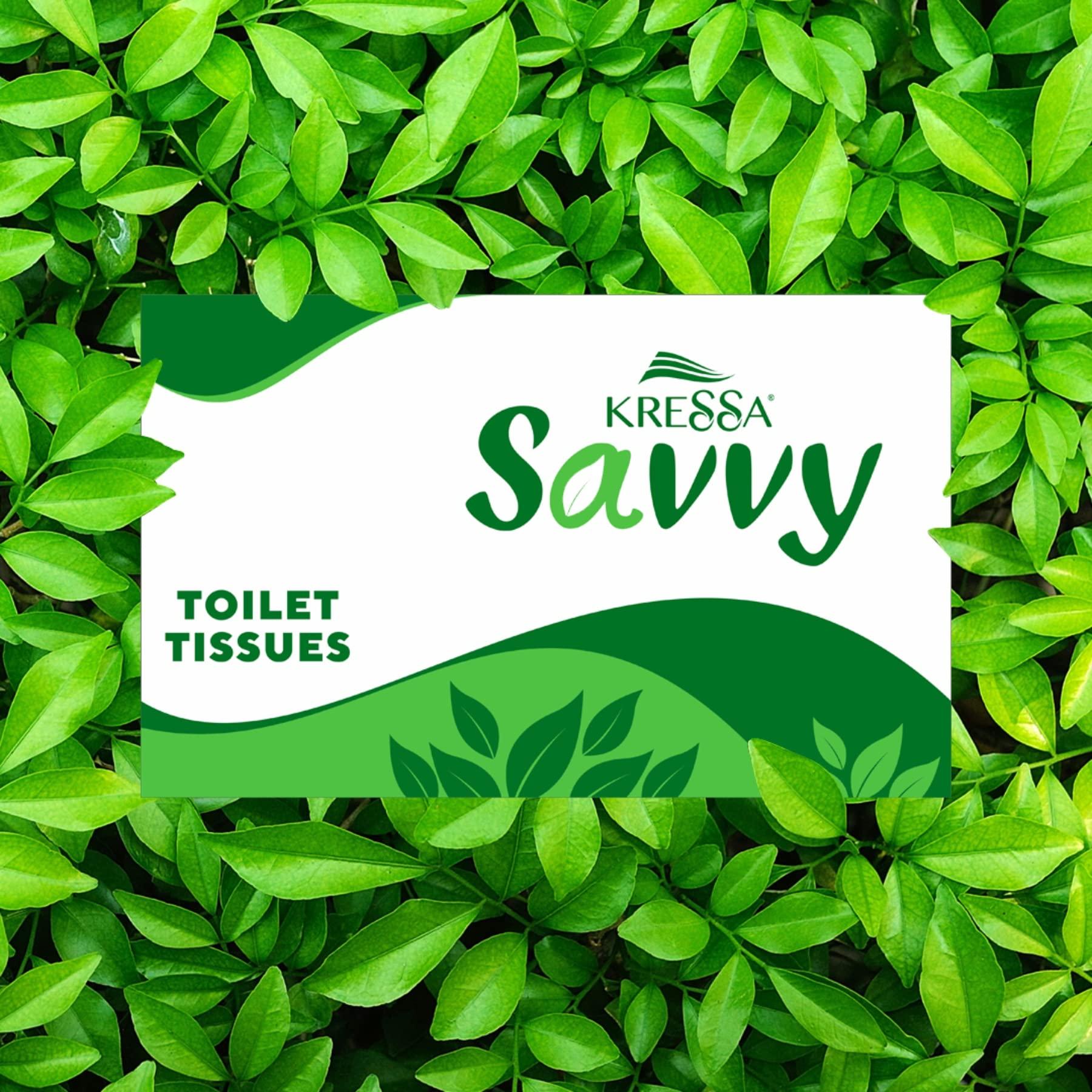 KRESSA Kressa Savvy 2 Ply Toilet paper Roll | 6 Rolls Per pack | Total 18 Rolls 3240 Pulls (Pack Of 3)