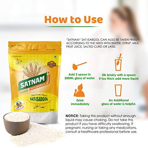 SATNAM SATNAM Sat-Isabgol Psyllium Husk 200g Zip Pouch