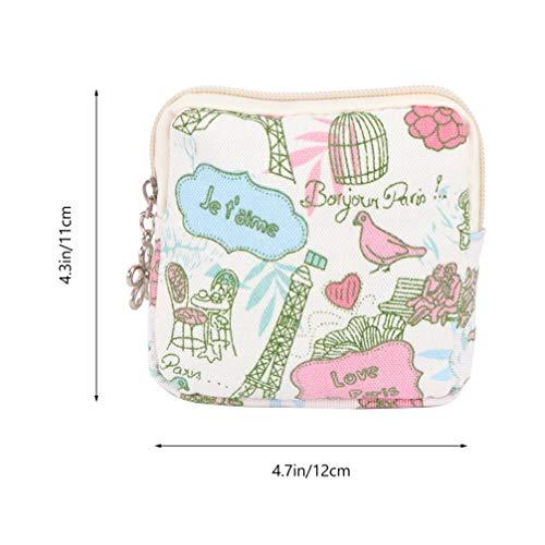 Artibetter ARTIBETTER 2pcs Menstrual Pad Napkins Bag Pouch Nursing Pad Holder Sanitary Napkin Bag Small Zipper Pouch Coin Purse for Women and Girls (Random Pattern)