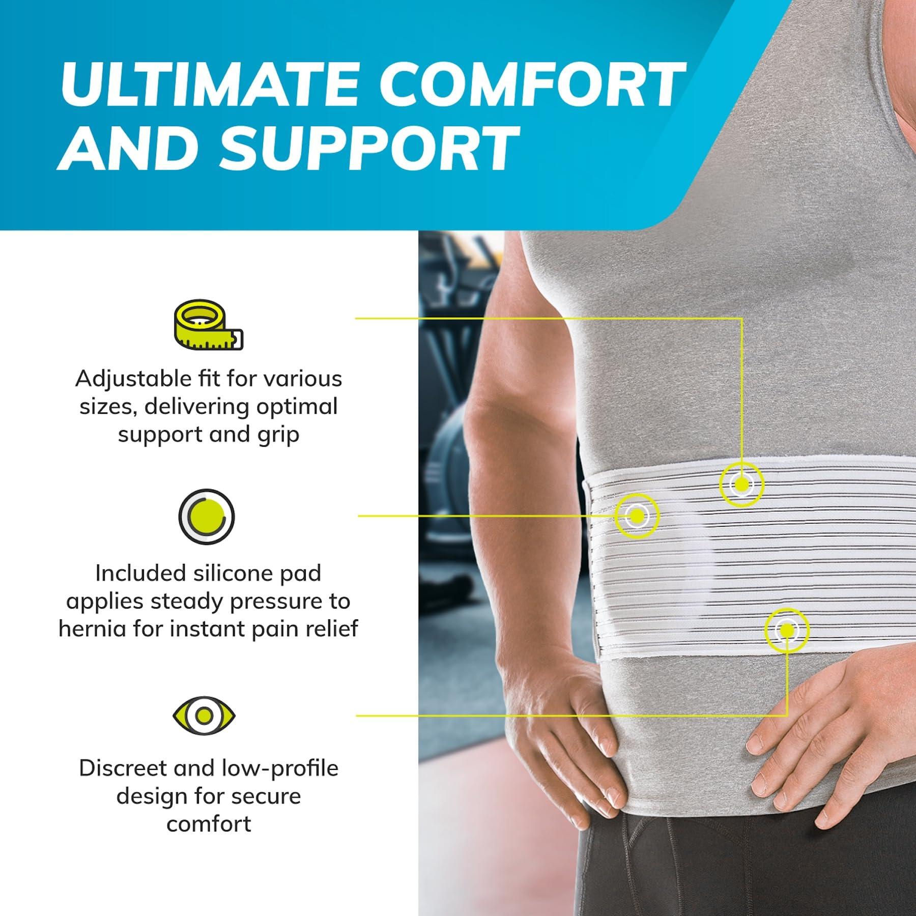 BraceAbility BraceAbility Hernia Belt for Men & Women | Stomach Truss Binder with Compression Support Pad for Abdominal, Umbilical, Navel & Belly Button Hernias - S/M (New & Improved) Fits 28\"-40\"