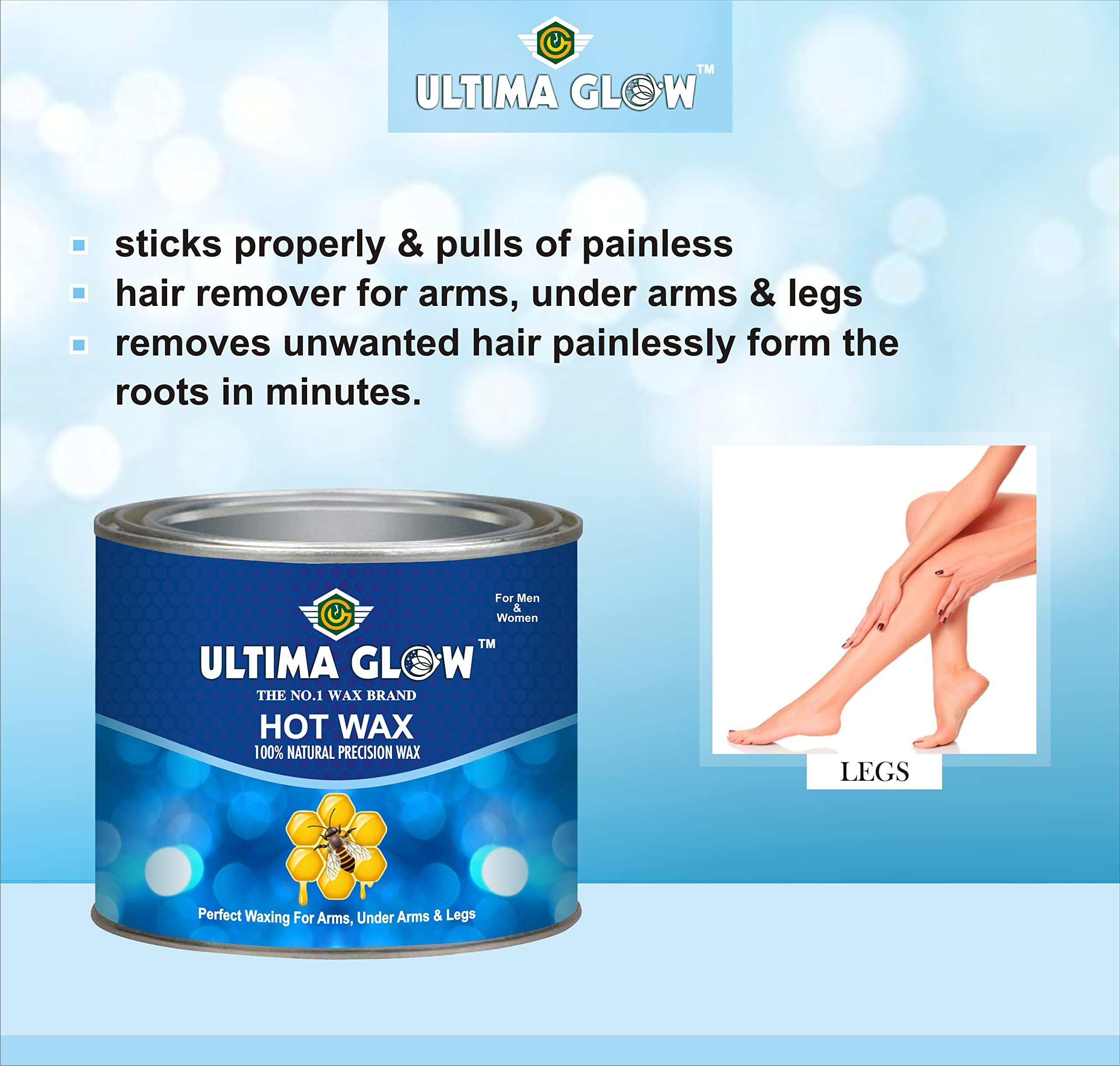 ULTIMA GLOW ULTIMA GLOW dark chocolate strip and stick wax 600 gram Hair Removal Wax For Arms, Legs, Chest, Back, and Full Body | Men & Women | Tan Removal | All skin Type (blue)