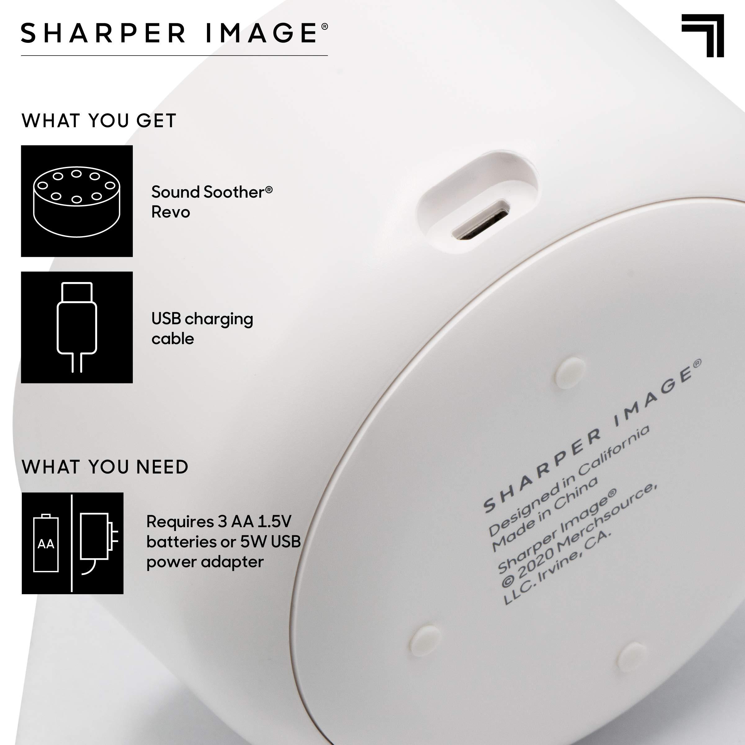 Sharper Image SHARPER IMAGE Sleep Therapy White Noise Machine, Soothing Nature Sounds for Baby Kid Adult, Portable Relaxation Wellness Meditation and Naps, Peaceful Rest Sleep Aid, Holiday Gift