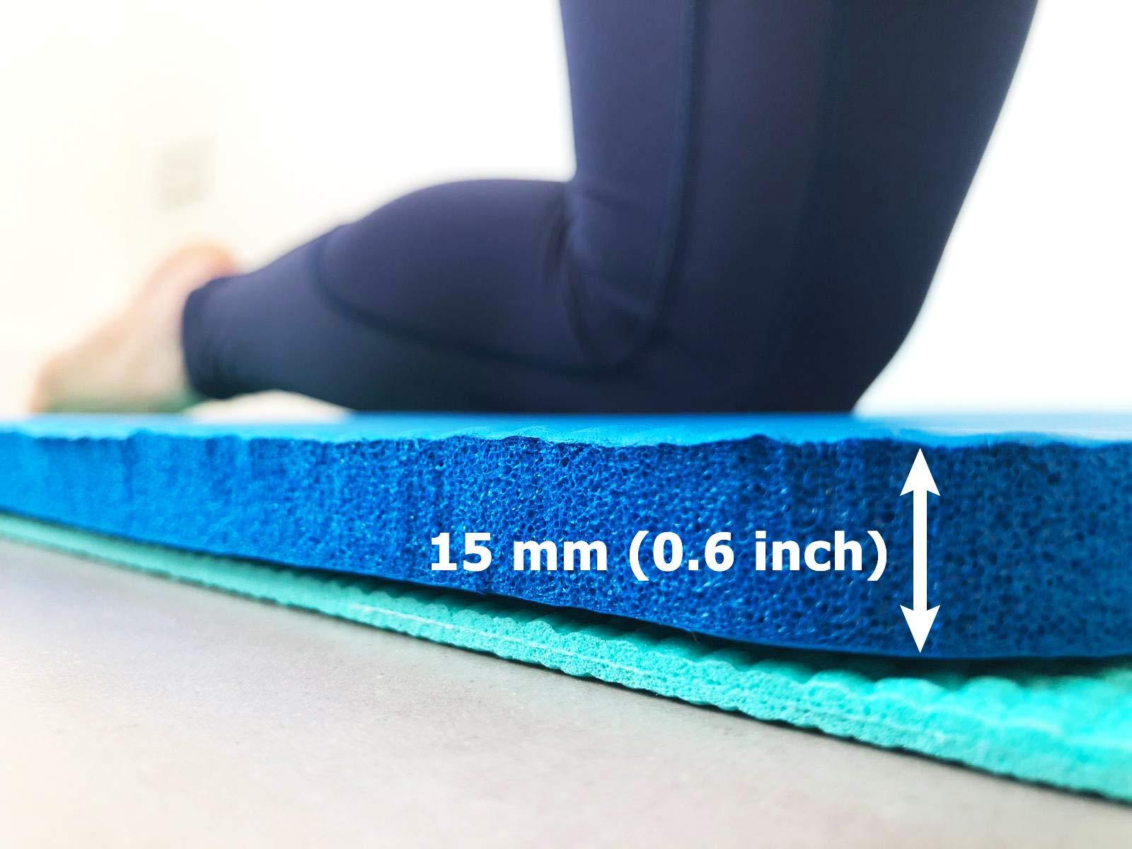 Sargoby Fitness Sargoby Fitness Yoga Knee Pad Cushion 15mm (0.6\'\') Thick Knee pads yoga to Provide Relief to Knees Elbows Forearms & Wrists Pilates Knee mat Small Fitness Mat (Blue)