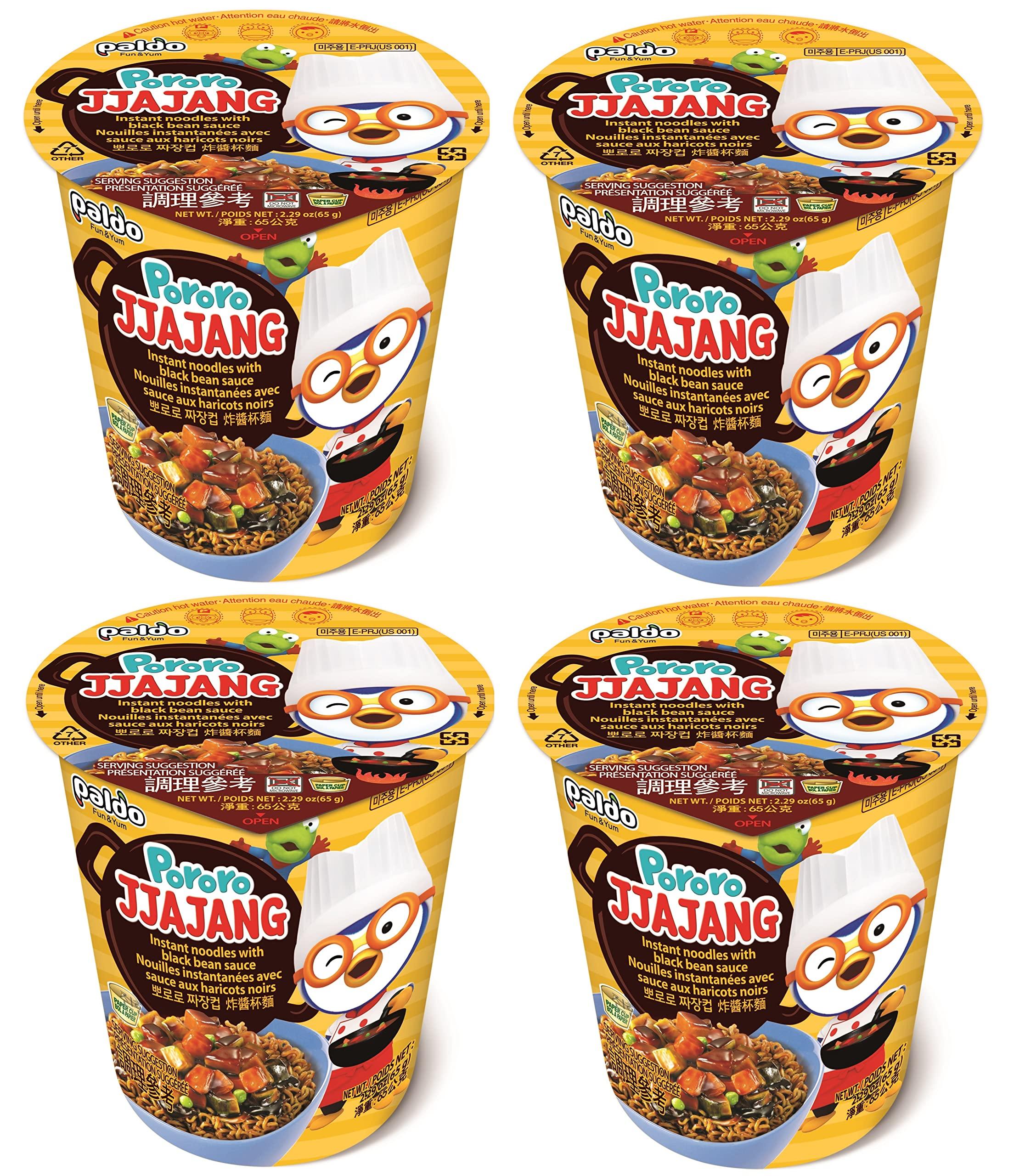 Paldo Paldo Cup Noodles Combo | Pororo Jjajangmen 4 cups | Korean Noodles