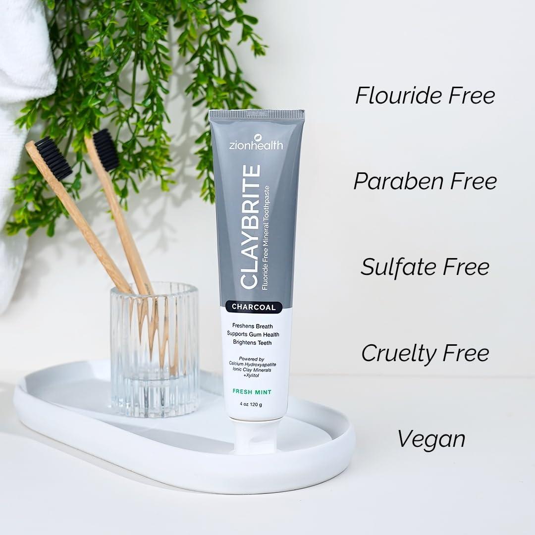 Zion Health ClayBrite Activated Charcoal Toothpaste Zion Health 4 oz Paste