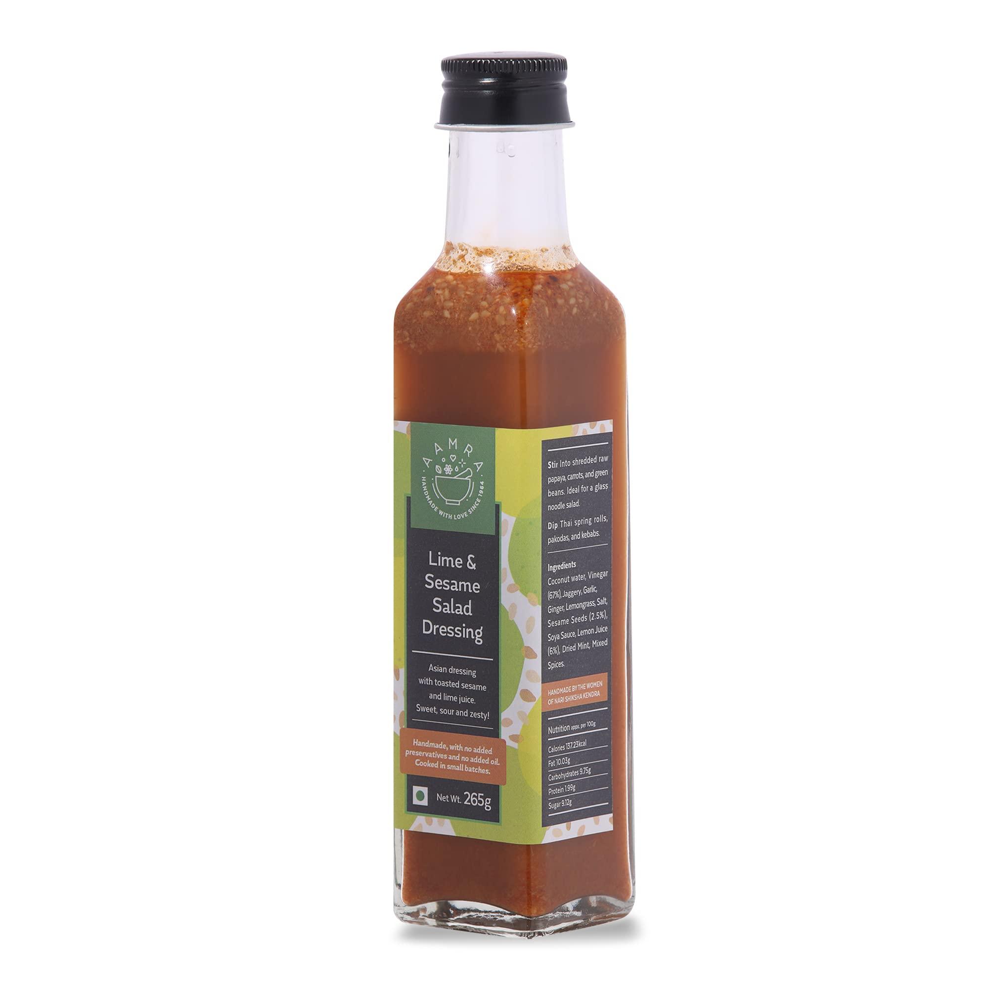 Aamra Aamra Natural Homemade Lime & Sesame Salad Dressing, No preservatives, Oil- Free 265gm