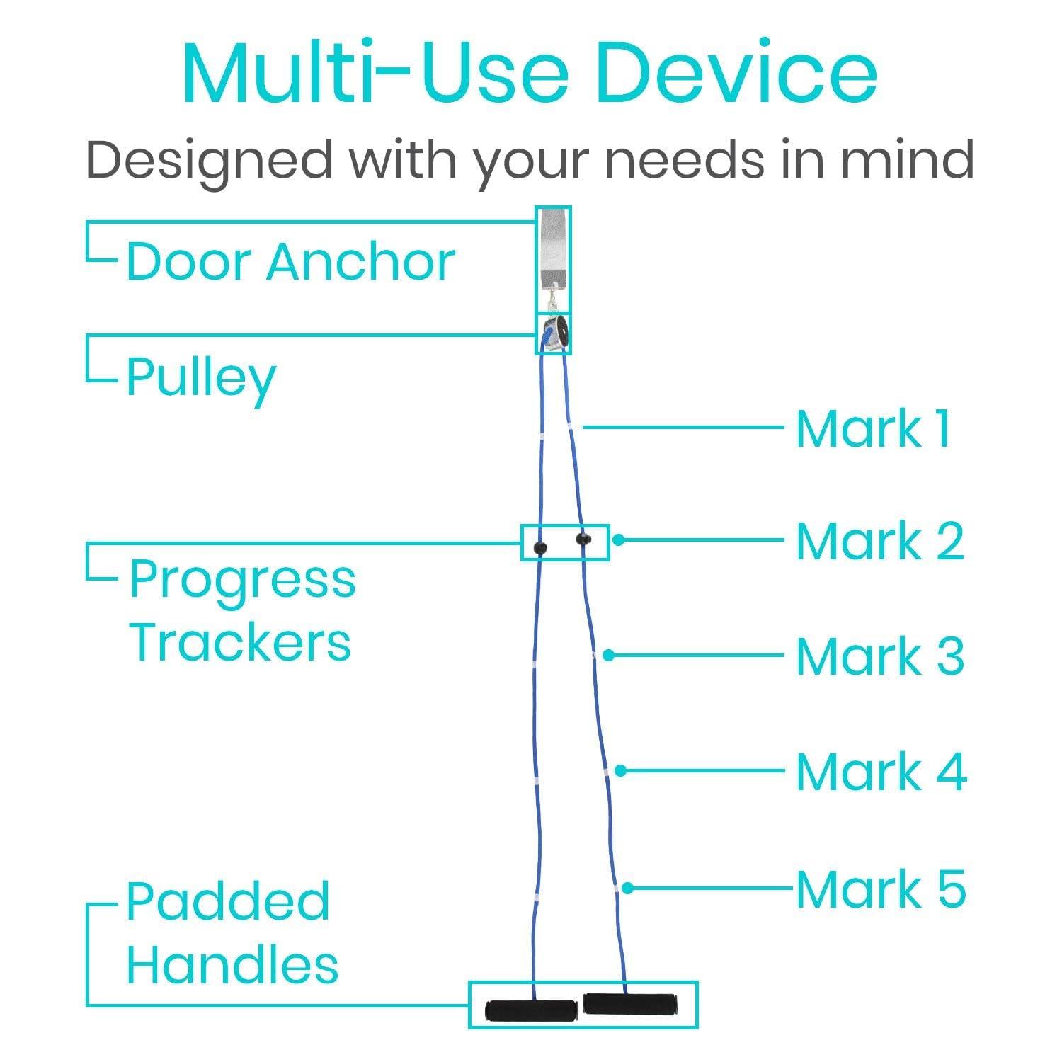 VIVE Shoulder Pulley by Vive - Over Door Rehab Exerciser for Rotator Cuff - Home Cable Arm Rehabilitation Exercise System for Frozen Shoulder, Physical Therapy, Flexibility, Range of Motion and Stretching.