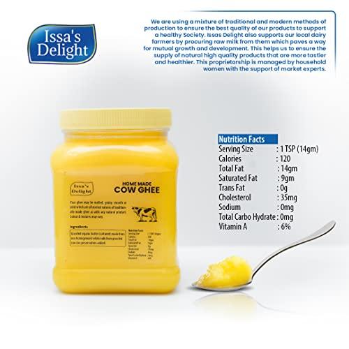 Issas Delight Pure Ghee | 900 ML | A2 Ghee | Pure Desi Cow Ghee | Home Made Ghee| Issas Delight Ghee|Kerala Cow Ghee| Naruneeyu