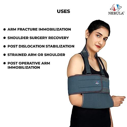 NEBULA NEBULA Orthosys Pouch Arm Sling, Arm Brace Immobilizer With Elbow Support For Fracture, Sprain, Dislocation & Pain Relief, Comfortable Arm Support Brace For Men & Women.