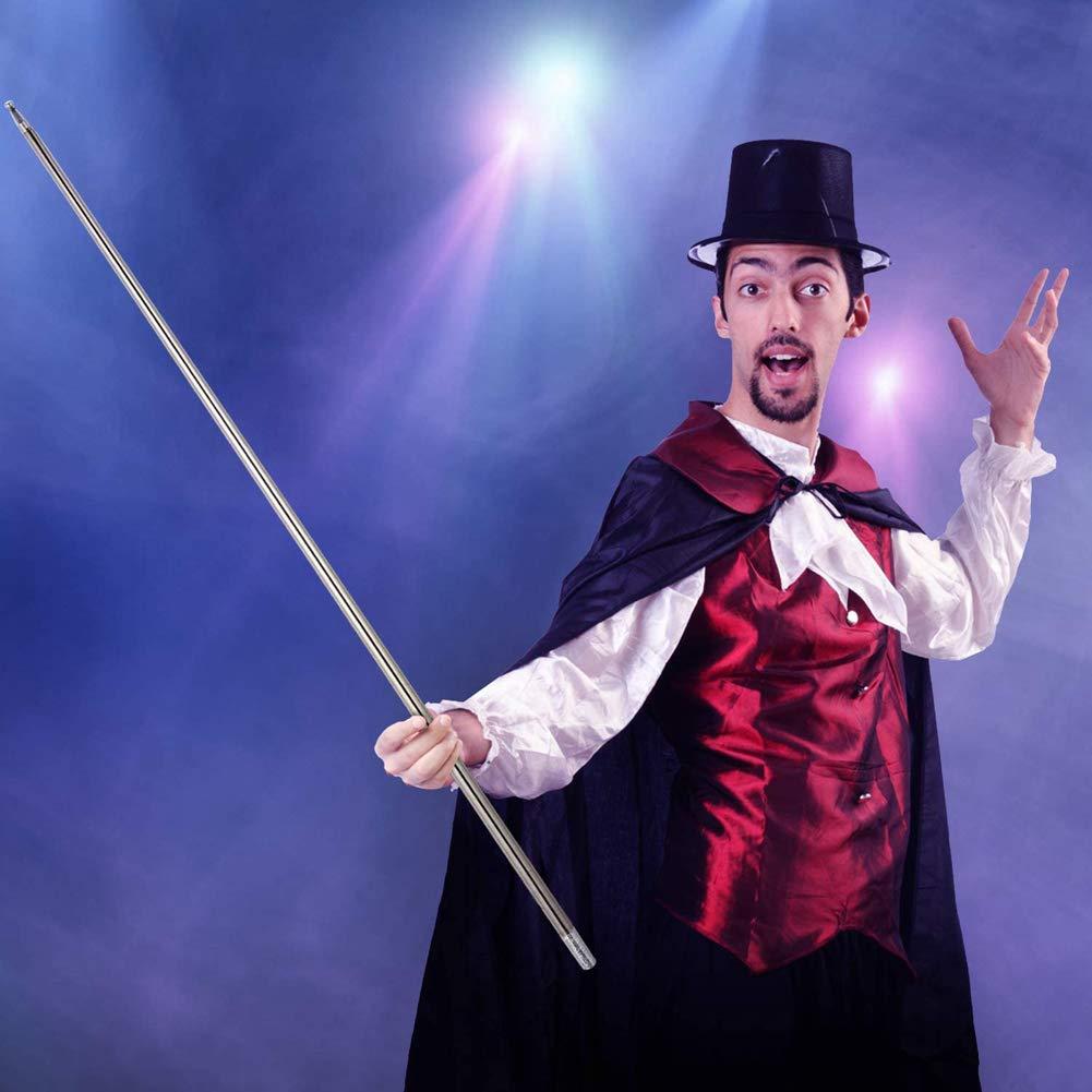 Surakey Pocket Staff Magic Telescopic Stick | Elevated Staff Stick I Collapsible Retractable Expandable Bow Extendable Portable Expanding Metal Cane Pop Out Wands (150cm Silver)