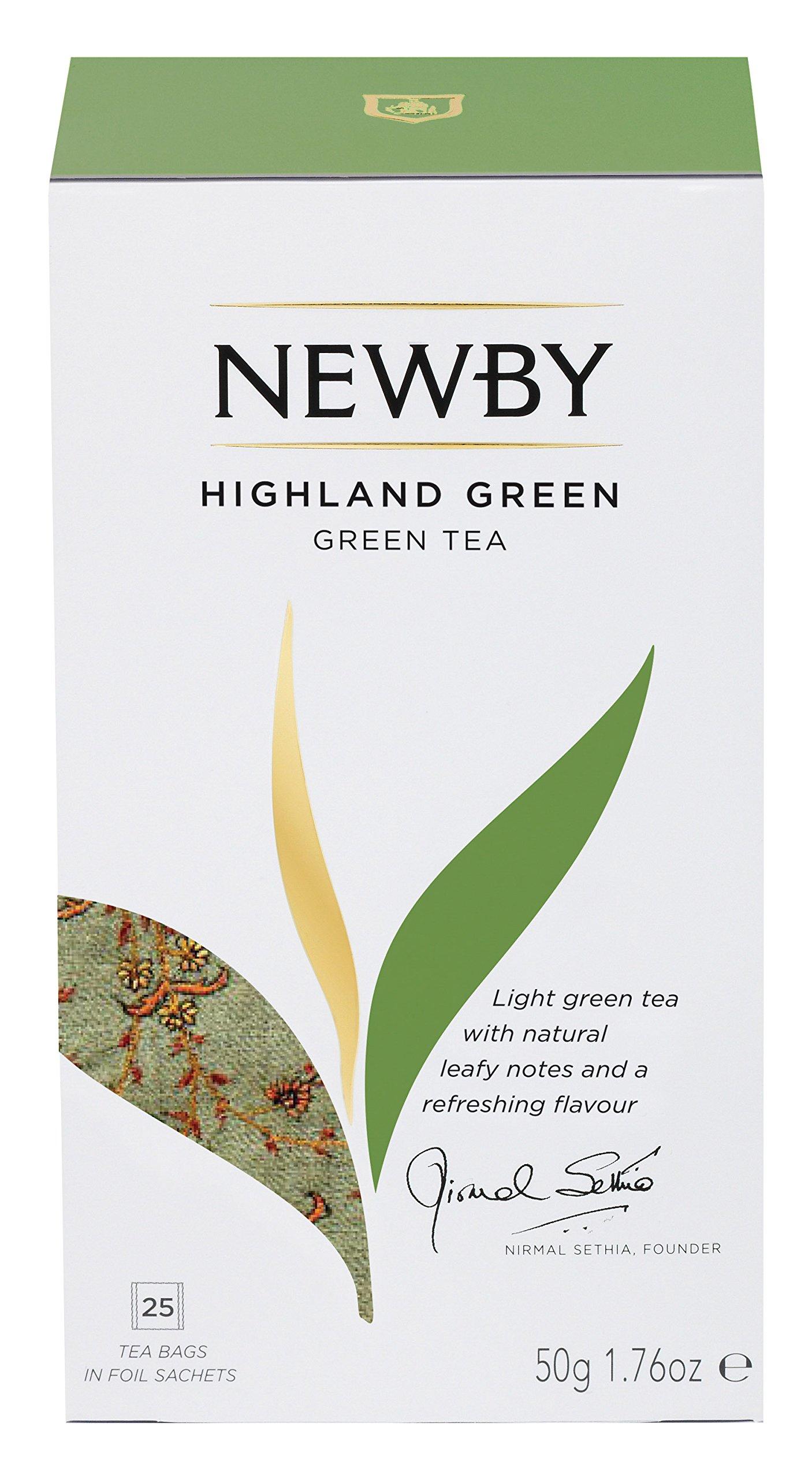 Newby Newby Highland Green Tea Bags | 25 Counts | Unique Blend of Mountain Teas From Indias Grassy, Mist-Clouded Slopes. | Luxury Tea For Gently Reviving the Mind & Body | 50 gm