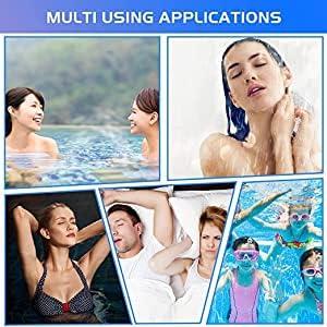 James International Silicone Earplugs for Swimming Bathing Shower Watersports Sleep Sound reducing airplane travel study snore loud events concerts Reusable for Adult and children 2 Pair (Grey)