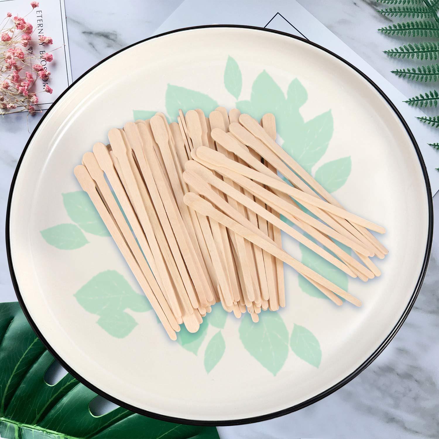 JANYUN 200 Pcs Wax Sticks, Skinny Wax Sticks, Eyebrow Wax Applicator Sticks Applicator Face and Eyebrows Hair Removal Stick