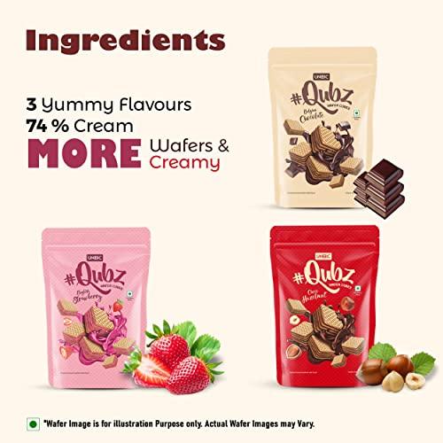 Unibic Unibic Assorted Pack Crispy Wafer Cubes 450g Pack of 3, Waffer cookie with Creme-Filling Delicious and Healthy Snacks