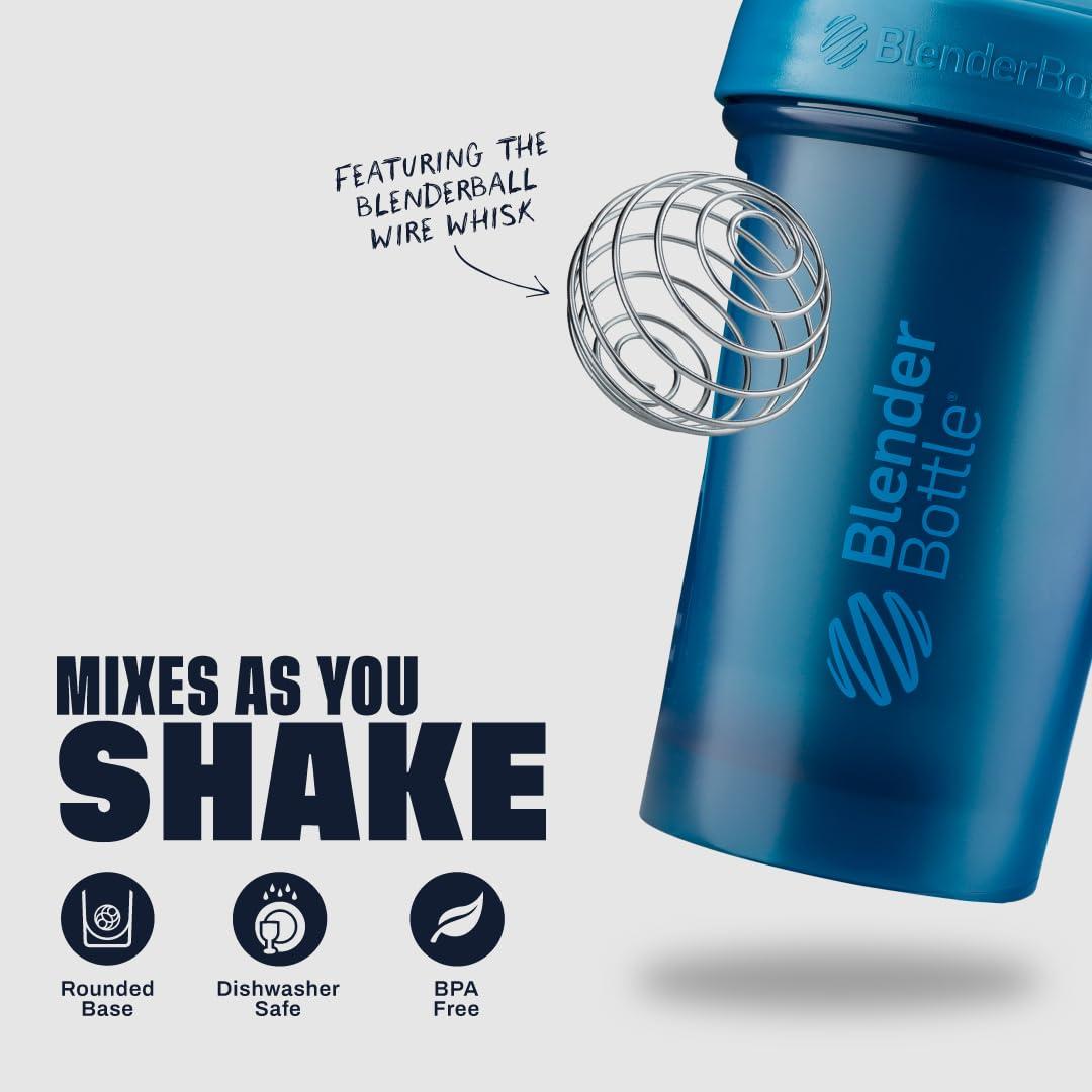Blender Bottle BlenderBottle Classic V2 Shaker Bottle Perfect for Protein Shakes and Pre Workout, 20-Ounce, Ocean Blue