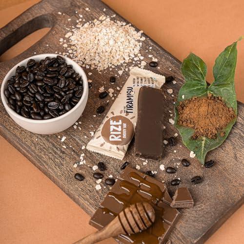 Rize RIZE Energy Bar|As Seen on Shark Tank India| 6g Protein Bar Caffeinated bars for post work out Snack, High Protein Bar with Zero added Sugar, Gluten Free Healthy Snack (Tiramisu-Pack of 6 Energy Bar)