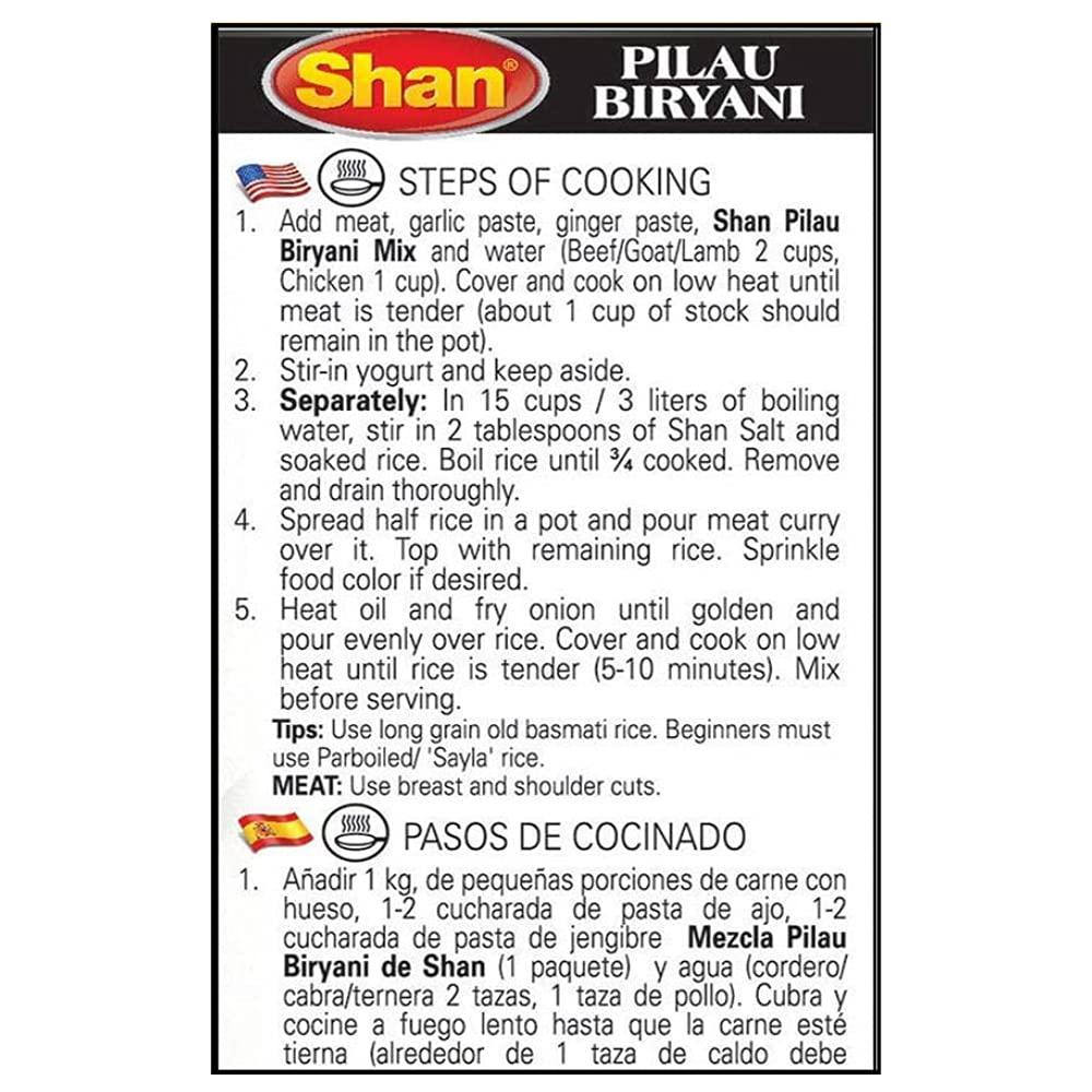 Shans Shans Pilau Biryani Masala 50G EACH (400G Pack of 8 Pieces)