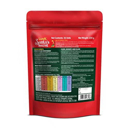 LuvIt. LuvIt Santa's Secret Christmas Chocolates Pack | Surprise Gift Inside | Kids Gift Pack with Lollipop, Eclairs, Candies | Pack of 3-234g Each