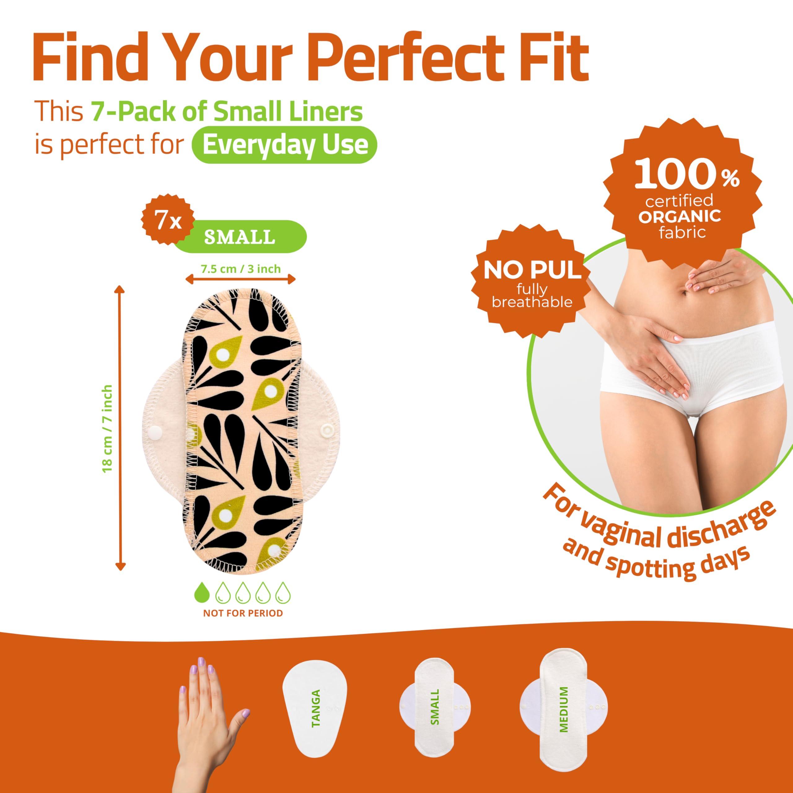 Natissy Natissy Reusable Panty Liners For Women(Single S);Mini Organic Cotton Cloth Panty Liners Made In Eu; Daily Cotton Washable Panty Liners For Women&Teens; Extra Thin Panty Liner Cloth,Not For Period