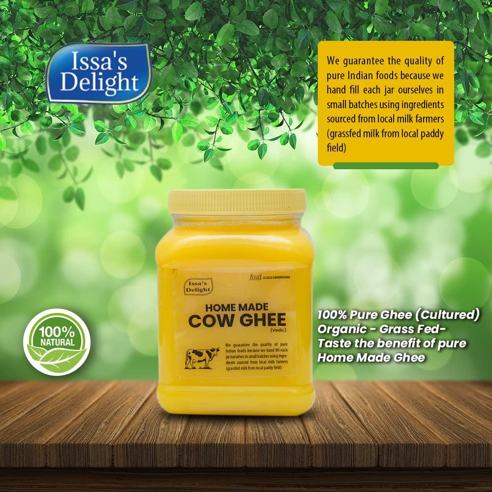 Issas Delight Pure Ghee | 900 ML | A2 Ghee | Pure Desi Cow Ghee | Home Made Ghee| Issas Delight Ghee|Kerala Cow Ghee| Naruneeyu