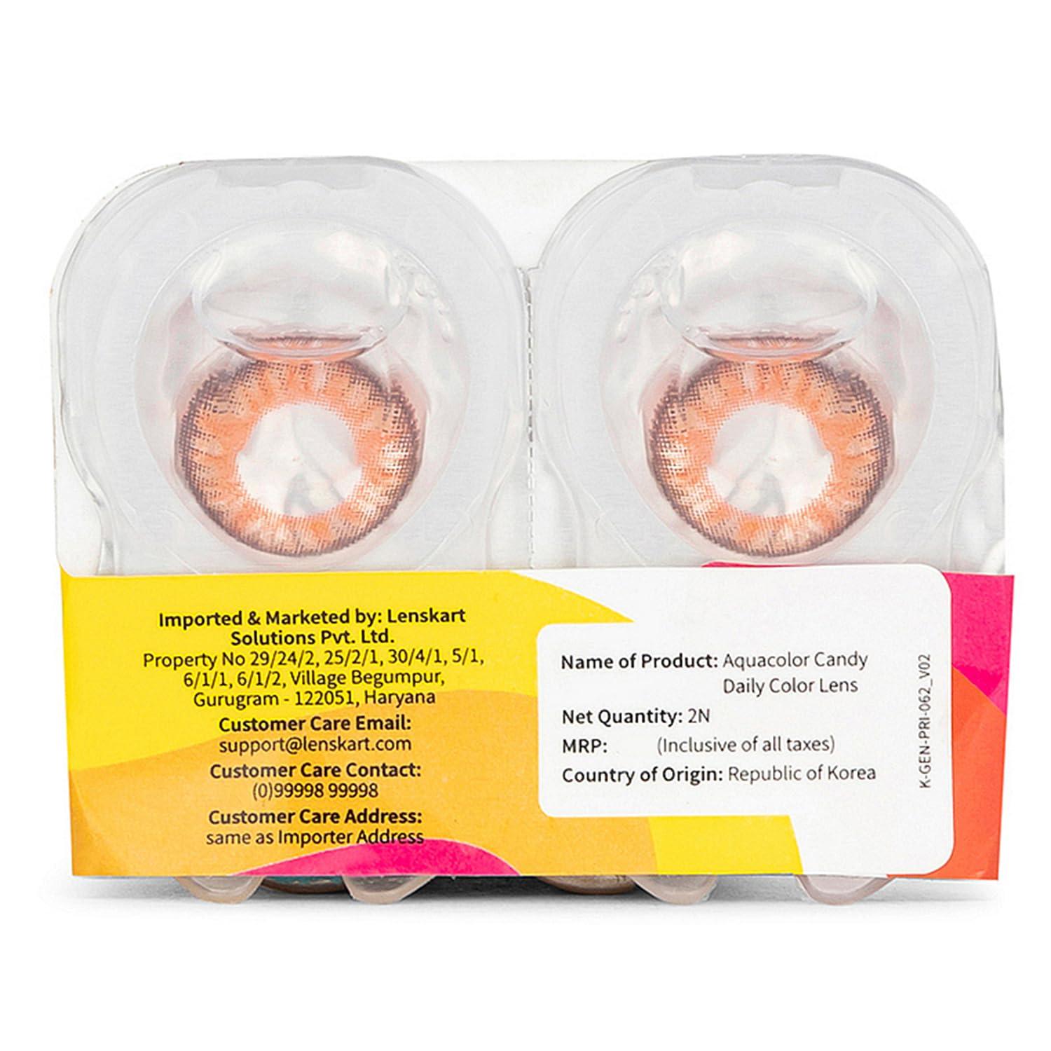 AQUALENS CONTACT LENSES Aquacolor Mystery Hazel Candy Pack Zero Power Colored Lenses (2 Lens/Box)